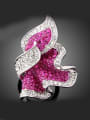 thumb Fashion Exaggerated Rhinestone-covered Leaf Alloy Ring 0