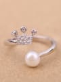 thumb Freshwater Pearl Crown Opening Ring 0