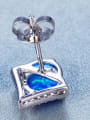 thumb Blue Opal Stone Zircon stud Earring 2