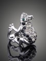 thumb Personalized Exaggerated Cubic Rhinestones-studded Frog Alloy Ring 0