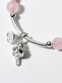 thumb Cute Cat Shaped Pink Crystals S925 Silver Bracelet 1