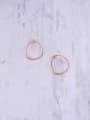 thumb Titanium With Gold Plated Simplistic  Hollow Geometric Hoop Earrings 2