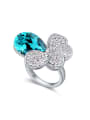thumb Exaggerated Water Drop Cubic austrian Crystals Alloy Ring 0