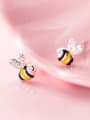 thumb 925 Sterling Silver With Silver Plated Cute Bee Stud Earrings 0