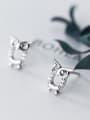 thumb 925 Sterling Silver With Silver Plated Cute Owl Stud Earrings 2