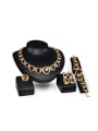 thumb Alloy Imitation-gold Plated Fashion Green Stones Four Pieces Jewelry Set 0