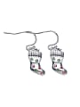 thumb Christmas Socks Shaped Crystal hook earring 0