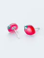 thumb Lovely Strawberry Shaped S925 Silver Stud Glue Earrings 0