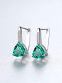thumb 925 Sterling Silver With Silver Plated Fashion Triangle Stud Earrings 2