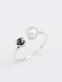 thumb Artificial Pearl Little Knot Opening Ring 2