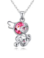 thumb Personalized Little Dog Pendant austrian Crystal Alloy Necklace 3