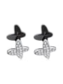 thumb Fashion Double Butterfly austrian Crystals-covered Stud Earrings 2