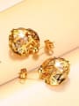 thumb Luxury Gold Plated Hollow Heart Zircon Two Pieces Jewelry Set 1