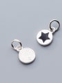 thumb 925 Sterling Silver With Platinum Plated Simplistic Star Charms 1