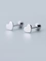 thumb Sterling silver minimalist mini peach heart Beads stud earrings 0