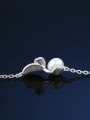 thumb Simple White Artificial Pearl Little Leaves 925 Sterling Silver Bracelet 3