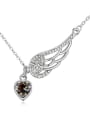 thumb Fashion Angel Wing Heart austrian Crystals Alloy Necklace 2