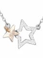 thumb Fashion austrian Crystals Double Stars Alloy Necklace 3