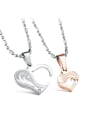 thumb Personalized Combined Heart shaped Titanium Lovers Necklace 0
