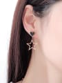 thumb Stainless Steel With Rose Gold Plated Classic Star With heart Earrings 1