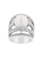 thumb Fashion Multi-band Cubic Rhinestones Artificial Pearl Alloy Ring 0