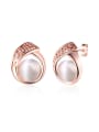 thumb Trendy Rose Gold Plated Opal Stone Earrings 0