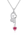 thumb Fashion Shiny austrian Crystals Heart Pendant Alloy Necklace 3