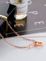 thumb Simple Heart Key Rose Gold Plated Titanium Necklace 2