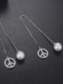 thumb Fashion simple circle aircraft zircon imitation pearl earrings 0