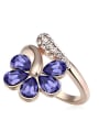 thumb Fashion Rose Gold Plated austrian Crystals Flowery Ring 1