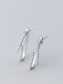 thumb 925 Sterling Silver With Silver Plated Personality J Irregular Line Geometry Earrings 1
