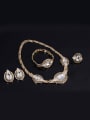 thumb Alloy Imitation-gold Plated Vintage style Stone Oval Four Pieces Jewelry Set 1
