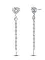 thumb Beautiful Long Fashion White Gold Plated Drop Earrings 0