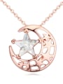 thumb Fashion Rose Gold Plated Moon austrian Crystal Star Alloy Necklace 2