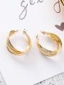 thumb Alloy With 18k Gold Plated Trendy Square Hoop Earrings 0