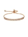 thumb Copper With  Cubic Zirconia  Simplistic Round Adjustable Bracelets 0