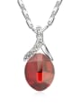 thumb Simple Oval austrian Crystal Platinum Plated Alloy Necklace 1