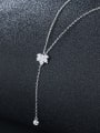thumb 925 Sterling Silver With Platinum Plated Cute Maple  Leaf Necklaces 1