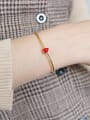 thumb Pure silver Fashion Red Epoxy Love Gold Plated Bracelet 2