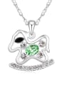 thumb Personalized Rocking Horse austrian Crystals Pendant Alloy Necklace 3
