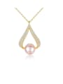 thumb 925 Sterling Silver With Artificial Pearl Simplistic Geometric Necklaces 0