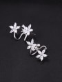 thumb Copper With White Gold Plated Cute Flower Stud Earrings 2