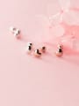 thumb 925 Sterling Silver With Rose Gold Plated Simplistic Smooth Heart Stud Earrings 0