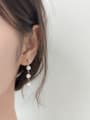 thumb Pure silver imitation pearl string style earrings 3
