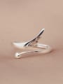 thumb Elegant Adjustable Feather Shaped S925 Silver Ring 0