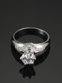 thumb Engagement Noble Platinum Plated Copper Ring with Zircon 1