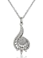 thumb Exquisite 18K White Gold Plated Geometric Zircon Necklace 0