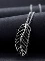 thumb Personality Leaf Shaped Stainless Steel Necklace 1