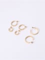 thumb Titanium With Gold Plated Simplistic Round Clip On Earrings 4
