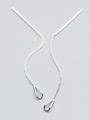 thumb Elegant Hollow Water Drop Shaped S925 Silver Line Earrings 1